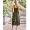 imageGRACE KARIN Womens 2025 Summer Maxi Dress Casual Sleeveless Spaghetti Strap Smocked Ruffle Beach Long Dress with PocketsOlive Green