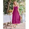 imageGRACE KARIN Womens 2025 Summer Maxi Dress Casual Sleeveless Spaghetti Strap Smocked Ruffle Beach Long Dress with PocketsPurple Red