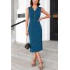 imageGRACE KARIN Womens 2025 Summer Wear to Work Dress V Neck Sleeveless Office Business Midi Sheath Pencil DressesBlue Green