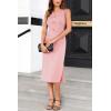 imageGRACE KARIN Womens 2025 Summer Wear to Work Dress V Neck Sleeveless Office Business Midi Sheath Pencil DressesPink