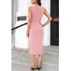 imageGRACE KARIN Womens 2025 Summer Wear to Work Dress V Neck Sleeveless Office Business Midi Sheath Pencil DressesPink
