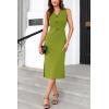 imageGRACE KARIN Womens 2025 Summer Wear to Work Dress V Neck Sleeveless Office Business Midi Sheath Pencil DressesYellow Green