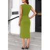 imageGRACE KARIN Womens 2025 Summer Wear to Work Dress V Neck Sleeveless Office Business Midi Sheath Pencil DressesYellow Green