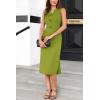 imageGRACE KARIN Womens 2025 Summer Wear to Work Dress V Neck Sleeveless Office Business Midi Sheath Pencil DressesYellow Green