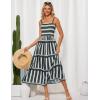 imageGRACE KARIN Womens Floral Maxi Dress 2025 Summer Spaghetti Strap Sleeveless Ruffle Hem Flowy Boho Beach DressBlack White