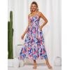 imageGRACE KARIN Womens Floral Maxi Dress 2025 Summer Spaghetti Strap Sleeveless Ruffle Hem Flowy Boho Beach DressBlue Pink