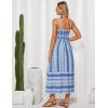 imageGRACE KARIN Womens Floral Maxi Dress 2025 Summer Spaghetti Strap Sleeveless Ruffle Hem Flowy Boho Beach DressLight Blue