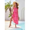 imageGRACE KARIN Womens Floral Maxi Dress 2025 Summer Spaghetti Strap Sleeveless Ruffle Hem Flowy Boho Beach DressPink Red