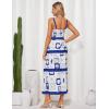 imageGRACE KARIN Womens Floral Maxi Dress 2025 Summer Spaghetti Strap Sleeveless Ruffle Hem Flowy Boho Beach DressWhite Blue