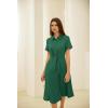 imageGRACE KARIN Womens Linen Dresses Summer Casual Flowy Collar Button Down Dress Front Tie Short Sleeve Pockets Midi Work DressLight Green