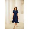 imageGRACE KARIN Womens Linen Dresses Summer Casual Flowy Collar Button Down Dress Front Tie Short Sleeve Pockets Midi Work DressNavy Blue