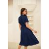 imageGRACE KARIN Womens Linen Dresses Summer Casual Flowy Collar Button Down Dress Front Tie Short Sleeve Pockets Midi Work DressNavy Blue