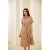 imageGRACE KARIN Womens Linen Dresses Summer Casual Flowy Collar Button Down Dress Front Tie Short Sleeve Pockets Midi Work DressPink