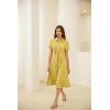 imageGRACE KARIN Womens Linen Dresses Summer Casual Flowy Collar Button Down Dress Front Tie Short Sleeve Pockets Midi Work DressYellow