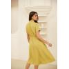 imageGRACE KARIN Womens Linen Dresses Summer Casual Flowy Collar Button Down Dress Front Tie Short Sleeve Pockets Midi Work DressYellow