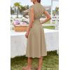 imageGRACE KARIN Womens Summer Casual Dress V Neck Cap Sleeve Zipper Front Flowy Midi Dress with PocketsApricot