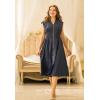 imageGRACE KARIN Womens Summer Casual Dress V Neck Cap Sleeve Zipper Front Flowy Midi Dress with PocketsNavy Blue