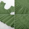 imageGRACE KARIN Womens Summer Dress Casual 2025 Flutter Sleeve Square Neck Smocked Boho Beach Dresses Tiered Midi Long SundressArmy Green