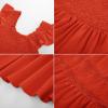 imageGRACE KARIN Womens Summer Dress Casual 2025 Flutter Sleeve Square Neck Smocked Boho Beach Dresses Tiered Midi Long SundressOrange Red