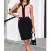 imageGRACE KARIN Womens Wear to Work Dress Sleeveless V Neck Belt Business Office Party Bodycon DressPinkblack