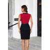 imageGRACE KARIN Womens Wear to Work Dress Sleeveless V Neck Belt Business Office Party Bodycon DressRedblack