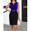 imageGRACE KARIN Womens Wear to Work Dress Sleeveless V Neck Belt Business Office Party Bodycon DressRoyal Blue