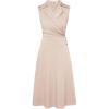 imageGRACE KARIN 2025 Womens Notch Lapel Ruched Wrap V Neck Business Work Dress Sleeveless A Line Midi DressApricot