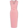 imageGRACE KARIN Womens 2025 Summer Wear to Work Dress V Neck Sleeveless Office Business Midi Sheath Pencil DressesPink