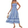 imageGRACE KARIN Womens Floral Maxi Dress 2025 Summer Spaghetti Strap Sleeveless Ruffle Hem Flowy Boho Beach DressLight Blue