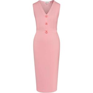 imageGRACE KARIN Womens 2025 Summer Wear to Work Dress V Neck Sleeveless Office Business Midi Sheath Pencil DressesPink