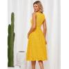 imageGRACE KARIN 2025 Womens Dress Summer Sleeveless Casual Vacation Embroidered Midi Dress with PocketsLemon Yellow