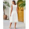 imageGRACE KARIN 2025 Womens Dress Summer Sleeveless Casual Vacation Embroidered Midi Dress with PocketsWhite