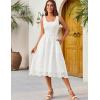 imageGRACE KARIN 2025 Womens Dress Summer Sleeveless Casual Vacation Embroidered Midi Dress with PocketsWhite