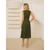 imageGRACE KARIN Women Casual Summer Dress 2025 Business Work Belted Sleeveless Button Down Shirt Midi Dresses with PocketsArmy Green