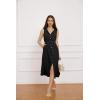 imageGRACE KARIN Women Casual Summer Dress 2025 Business Work Belted Sleeveless Button Down Shirt Midi Dresses with PocketsBlack