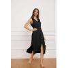 imageGRACE KARIN Women Casual Summer Dress 2025 Business Work Belted Sleeveless Button Down Shirt Midi Dresses with PocketsBlack