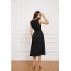 imageGRACE KARIN Women Casual Summer Dress 2025 Business Work Belted Sleeveless Button Down Shirt Midi Dresses with PocketsBlack