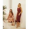 imageGRACE KARIN Women Casual Summer Dress 2025 Business Work Belted Sleeveless Button Down Shirt Midi Dresses with PocketsBrown Orange