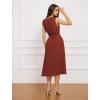 imageGRACE KARIN Women Casual Summer Dress 2025 Business Work Belted Sleeveless Button Down Shirt Midi Dresses with PocketsBrown Orange