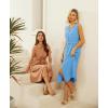 imageGRACE KARIN Women Casual Summer Dress 2025 Business Work Belted Sleeveless Button Down Shirt Midi Dresses with PocketsLight Blue