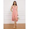 imageGRACE KARIN Women Casual Summer Dress 2025 Business Work Belted Sleeveless Button Down Shirt Midi Dresses with PocketsLight Pink