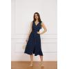 imageGRACE KARIN Women Casual Summer Dress 2025 Business Work Belted Sleeveless Button Down Shirt Midi Dresses with PocketsNavy Blue