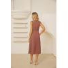 imageGRACE KARIN Women Casual Summer Dress 2025 Business Work Belted Sleeveless Button Down Shirt Midi Dresses with PocketsRust Pink