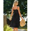 imageGRACE KARIN Womens 2024 Summer Sleeveless Eyelet Dress Casual Knot Front A Line Dresses Elegant Hollow Out Midi DressBlack