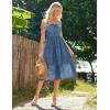 imageGRACE KARIN Womens 2024 Summer Sleeveless Eyelet Dress Casual Knot Front A Line Dresses Elegant Hollow Out Midi DressGray Blue