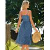 imageGRACE KARIN Womens 2024 Summer Sleeveless Eyelet Dress Casual Knot Front A Line Dresses Elegant Hollow Out Midi DressGray Blue