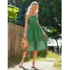 imageGRACE KARIN Womens 2024 Summer Sleeveless Eyelet Dress Casual Knot Front A Line Dresses Elegant Hollow Out Midi DressGreen