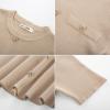 imageGRACE KARIN Womens 2025 Ribbed Knit Tweed Dresses Short Sleeve Crewneck A Line Mini Sweater Dress with Decorative ButtonsBeige