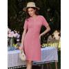imageGRACE KARIN Womens 2025 Ribbed Knit Tweed Dresses Short Sleeve Crewneck A Line Mini Sweater Dress with Decorative ButtonsPink