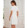 imageGRACE KARIN Womens 2025 Ribbed Knit Tweed Dresses Short Sleeve Crewneck A Line Mini Sweater Dress with Decorative ButtonsWhite